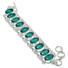 Paraiba Turmalin Edelstein Handarbeit 925 Sterlingsilber Schmuck Armband S 7-...