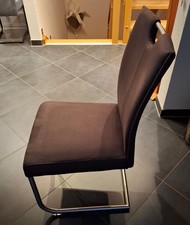 schwingstühle 2er set Gestell Edelstahl gebürstet Bezug Microfaser