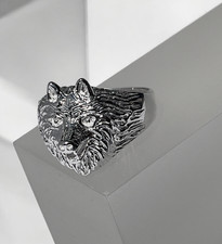 Wolf Wolfskopf Ring 925