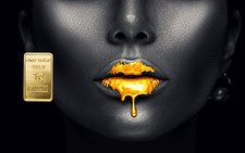 1,0 Gramm Feingold Motiv-Karte "Goldene Lippen" Goldbarren echt Gold 999,9