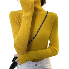 Winter Damen Langarm Pullover - Rollkragen Strickpullover Herbst Sweater