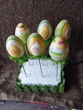 6x Eier Bunt Sisal Glitzer