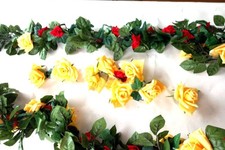 Rosen- Girlande Blumengirlande hochwertiger lebensechte Seide und Kunststoff wi