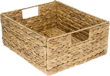1x HMF Aufbewahrungskorb Korb geflochten aus Wasserhyazinthe Seegras flach