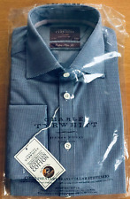 Charles Tyrwhitt Business Herren Hemd Extra Slim Fit blau kariert, 38/84, OVP