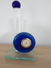 Kaminuhr Tischuhr  Glas Moderne Form m. Weinfurtner Uhrwerk