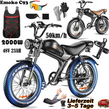 2000W Elektrofahrrad 20 Zoll Damen 48V 23AH E-Mountain Bike 50km/h 7-Speed 100KM