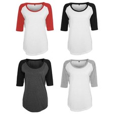 BUILD YOUR BRAND 3/4 Ärmel Damen Shirt Baseball Ladie Contrast Raglan 022 NEU