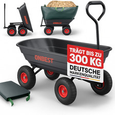 Gartenwagen Kippbar 300kg mit Laubsack Hand Transport Boller Plattform Wagen