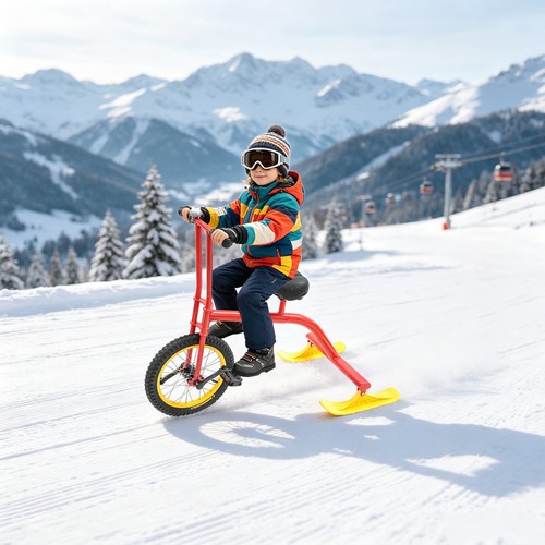 Schneescooter mit pedalantrieb - mit,