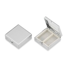Pillendose Metall eckig silber