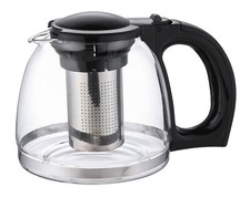 1,2 L Glas-Teekanne+Edelstahl-Teesieb Glaskanne Teekännchen Tee-Kanne Kännchen