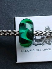 Original Trollbeads Murano,grün, Sterling Silber, retired, neuwertig, Wellen 