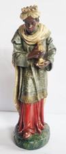 D0789 - Antike  Krippenfigur - Gips - stehender König - SH Orient Krippe -23 cm