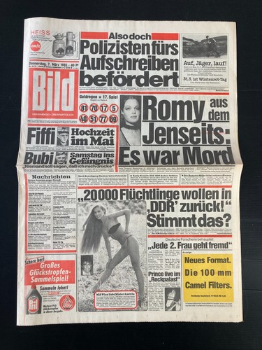 Bild zeitung vom - 7.3.1985, mit