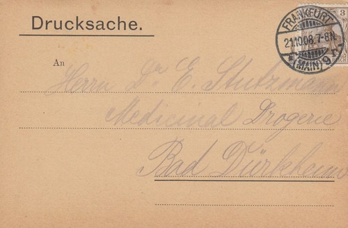 Frankfurt postkarte 1908 - postkarte,