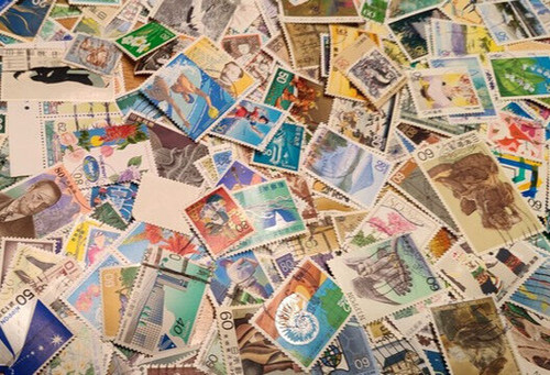 1000 briefmarken aus - aus, japan