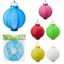 LED Papier Lampion 20cm weiß gelb rot grün pink blau Party Garten Deko Feier 