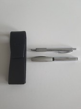 Vintage Faber Castell Basic Kugelschreiber + Tintenroller + Lederetui Werbemodel