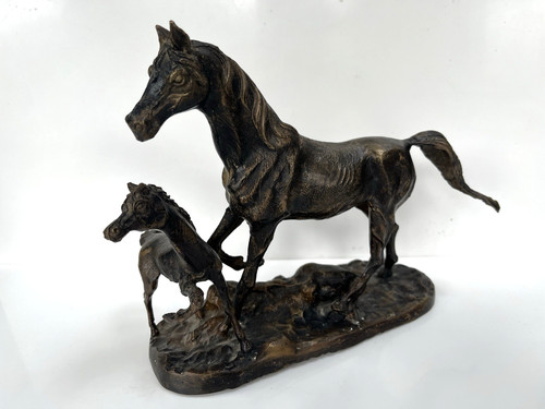 Vintage bronze pferd fohlen - pferd, &
