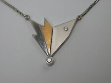 feine dezente Collierkette mit Brillanten CeDe massiv Platin ungetragen