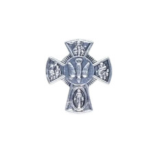 Kreuz Anstecker Pin Jesus Christus Anstecknadel Cross God Christ Taube Silber