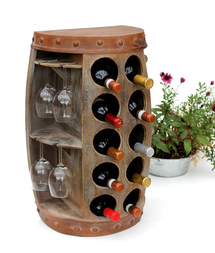 Weinregal holz weinfass - weinregal,