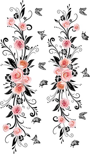 Wandtattoo blumen rose - wandtattoo,