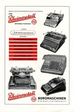Büromaschinen Rheinmetall Sömmerda Reklame 1951 Rechenmaschine Werbung Thüringen