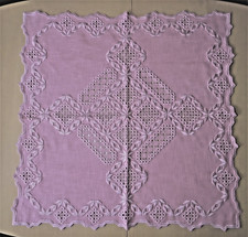 Hardanger Mitteldecke handgestickt altrose  77x77cm