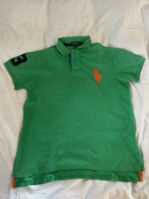Ralph Lauren Poloshirt Herren, Polo Hemd Mit Kragen Grün Orange Gr. M Tshirt