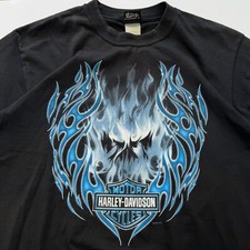 original vintage 2002 HARLEY DAVIDSON SKULL FLAMES motorcycle sweet chrome