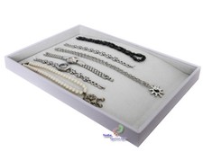 Vorlagebrett Schmuckkasten für lange Ketten Armbänder Halsketten Uhr weiss