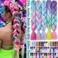 60cm Jumbo Bunte Flechten Haarverlängerung Zopf Haarteile Box Braids Extensions