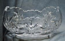 Schale Schiffchen Bleikristall, geschliffen, Schleuderstern, 23 cm