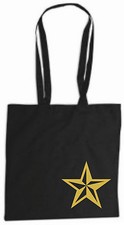 Gold Nautic Stern Stoffbeutel Beutel Tragetasche Fun trend Kult Tattoo Style neu