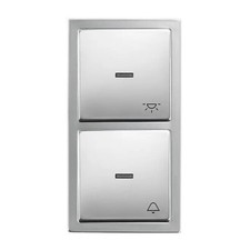 Busch Jäger Klingel & Lichtschalter Set beleuchtet Taster und Schalter Edelstahl