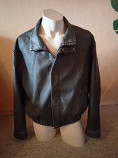 Herren Kunstlederjacke, Gr. XL, Retro, Bikerjacke, Braun (Schlamm), NEU !