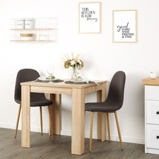 Essgruppe 80x80 mit 2 Stühlen Anthrazit Tisch Eiche Küche Esszimmer Homestyle4u