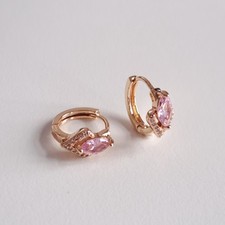 Goldplattiert-Creolen mit Rosa