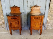 Ein Paar Nachtkästchen antik Barock Stil 1850 Marmor