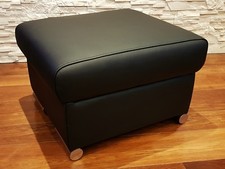 Schwarz echt leder - echt, hocker