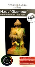 LED Farbwechsel Dekoratives Winterhaus Haus "GLAMOUR" Glitzereffekt Weihnachten