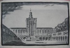 alte Postkarte aus LAACH Laacher See Heimschule Gymnasium Baustein um 1930