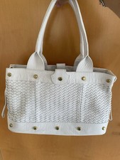 Damen Handtasche Schultertasche PLINIO VISONA Umhängetasche Weiß Echtleder Top! 