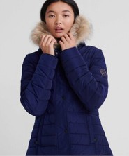 Superdry Damen Icelandic Rich Navy Jacke Mantel Gletscherversand weltweit 