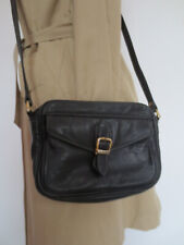 BORELLA Handtasche Umhängetasche Echt-Leder schwarz vintage TIP TOP /10