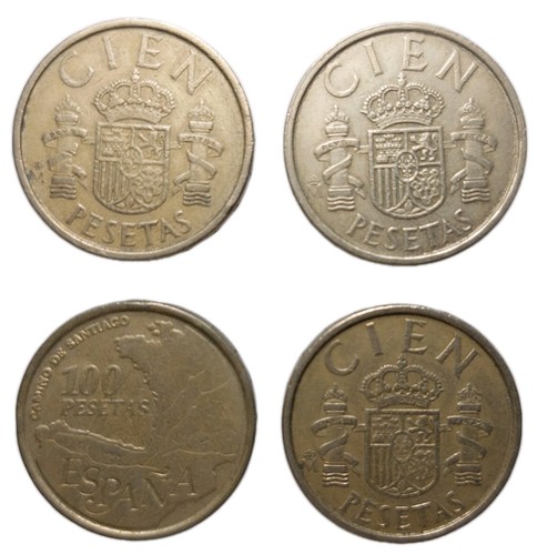 Spanien 100 pesetas münzen - pesetas,