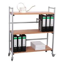 Bürowagen HxBxT: 100x89x30cm 3 Ablageböden, Rollregal Aktenwagen Ordnerwagen