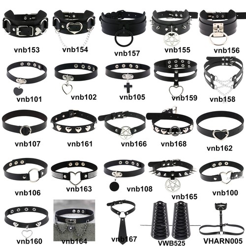 Gothic punk schwarz halsband - gothic,
